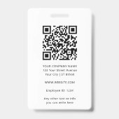 IDカーモダンドのミニマルなビジネス従業員QR バッジ (裏面)