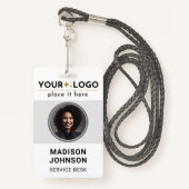 IDカーモダンドのミニマルなビジネス従業員QR バッジ (正面ランヤード)