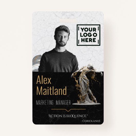 IDカーモダンドのロエレガントゴ引用文 バッジ (正面)