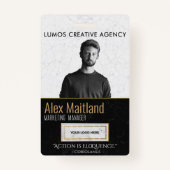 IDカーモダンドのロエレガントゴ引用文 バッジ (正面)