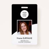 IDカーモダンドカスタムロゴ写真QRコードブラック バッジ (正面)