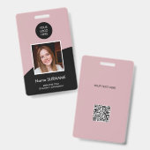 IDカーモダンドカスタムロゴ写真QRコード会社 バッジ (正面＆裏面)