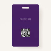 IDカーモダンドカスタムロゴ写真QRコード バッジ (裏面)