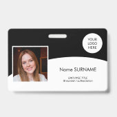 IDカーモダンド会社のロゴ写真QRコードブラック バッジ (正面)