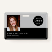 IDカーモダンド会社のロゴ写真QR社員 バッジ (正面)