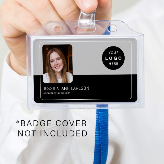 IDカーモダンド会社のロゴ写真QR社員 バッジ