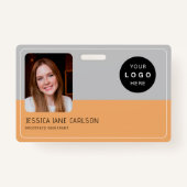 IDカーモダンド会社のロゴ写真QR社員 バッジ (正面)