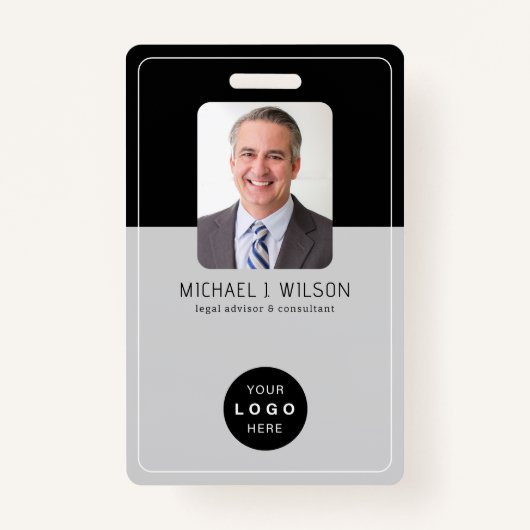 IDカーモダンド会社のロゴQR社員 バッジ (正面)