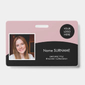 IDカーモダンド会社ロゴ写真QRコード バッジ (正面)