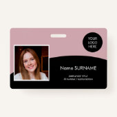 IDカーモダンド会社ロゴ写真QRコード バッジ (正面)