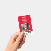 IDカーモダンド赤ビジネス従業員バーコード バッジ (手持ち)