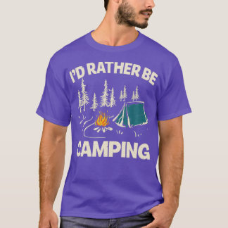 IDネイビーキャンピングデザインおもしろいキャンピングラバーカ Tシャツ