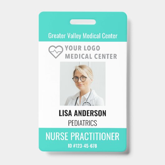 IDバッジパーソナライズされた病院従業員名タグ バッジ (正面)