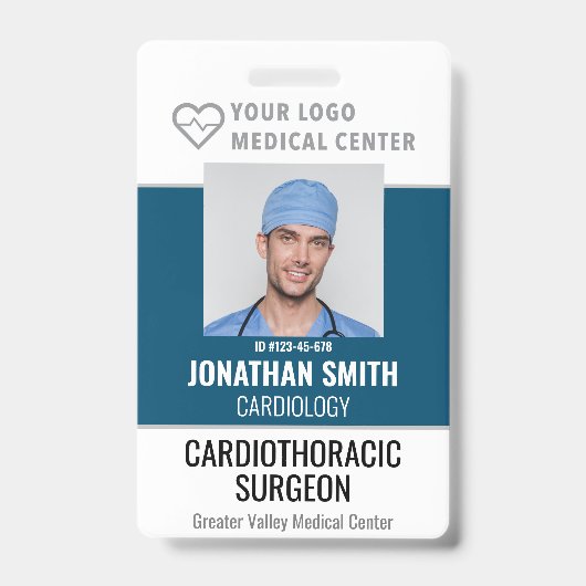 IDバッジパーソナライズされた病院従業員名タグ バッジ (正面)