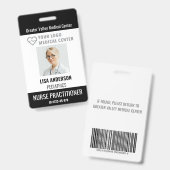 IDバッジパーソナライズされた病院従業員名タグ バッジ (正面＆裏面)