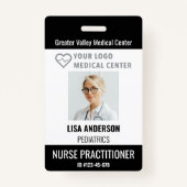 IDバッジパーソナライズされた病院従業員名タグ バッジ (正面)