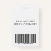 IDバッジパーソナライズされた病院従業員名タグ バッジ (裏面)