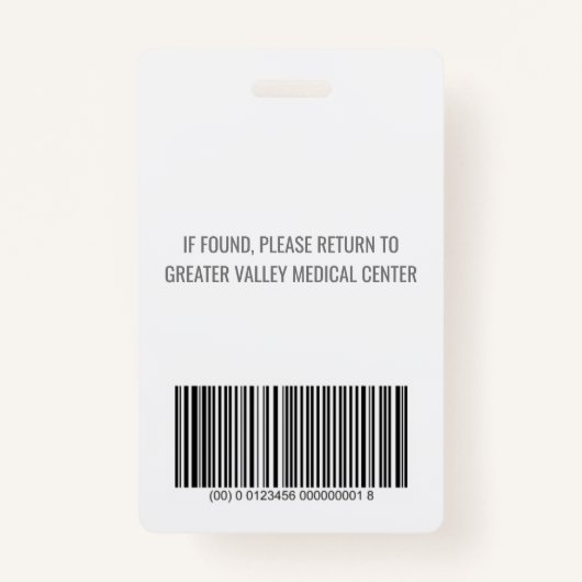 IDバッジパーソナライズされた病院従業員名タグ バッジ (裏面)