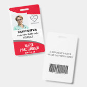 IDバッジパーソナライズされた病院従業員名タグ バッジ (正面＆裏面)