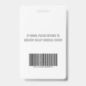 IDバッジパーソナライズされた病院従業員名タグ バッジ (裏面)