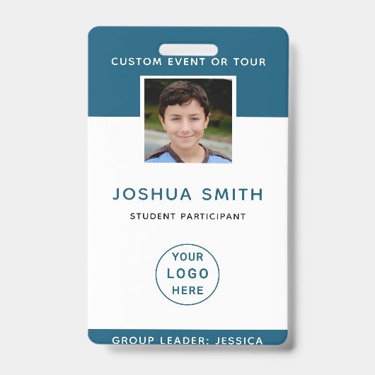 IDバッジ写真テンプレートスクールトリップミュージックツアー バッジ (Front)