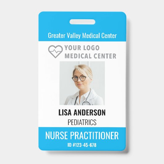 IDバパーソナライズされたッジ病院従業員名タグ バッジ (正面)