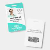 IDバパーソナライズされたッジ病院従業員名タグ バッジ (正面＆裏面)