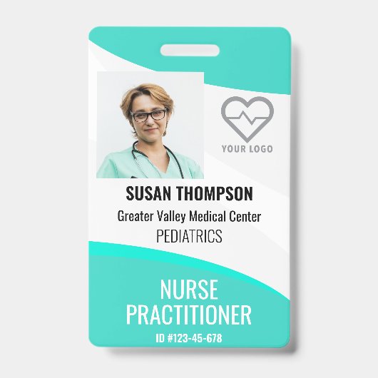 IDバパーソナライズされたッジ病院従業員名タグ バッジ (正面)