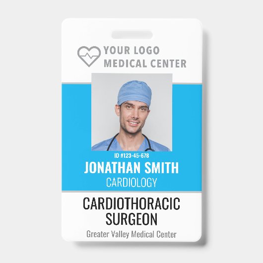 IDバパーソナライズされたッジ病院従業員名タグ バッジ (正面)