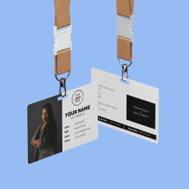 IDバーコード従業員フォトブラモダンックミニマル バッジ