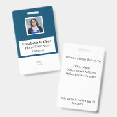 IDパーソナライズされた写真バッジ両面 バッジ (正面&裏面)