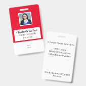 IDフォトパーソナライズされたバッジ両面 バッジ (正面＆裏面)