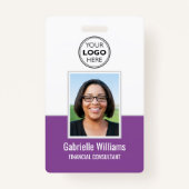 IDフォトモダンビジネスQRセキュリティパープルバッジ バッジ (正面)