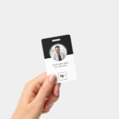 IDモダンカスタムロゴ社員の写真パーソナライズされた バッジ (手持ち)