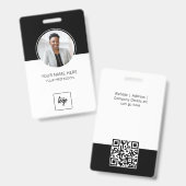 IDモダンカスタムロゴ社員の写真パーソナライズされた バッジ (表裏)