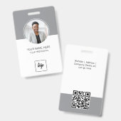 IDモダンカスタムロゴ社員の写真パーソナライズされた バッジ (正面&裏面)