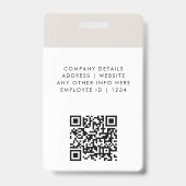 IDモダンカード |グレーのミニマル写真名ロゴ バッジ (Back)