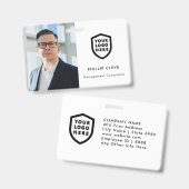 IDモダンカード |ロゴ・フォト・ビジネス・スタッフ バッジ (表裏)