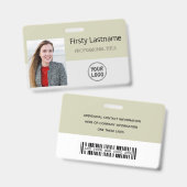 IDモダンカード |ロゴ・フォト・ビジネス・スタッフ バッジ (正面＆裏面)