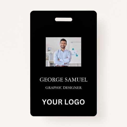 IDモダンカード | 会社カスタムロゴ従業員QR バッジ (正面)