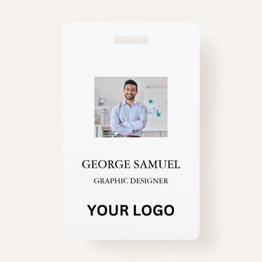 IDモダンカード | 会社カスタムロゴ従業員QR バッジ (正面)