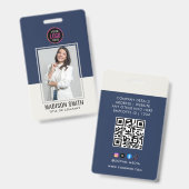 IDモダンカード |会社員QR B バッジ (正面&裏面)