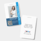IDモダンカード |会社員QR B バッジ (正面&裏面)