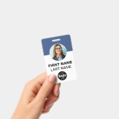 IDモダンカード |写真シンプル名ロゴバーコード バッジ (手持ち)