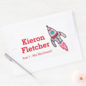 IDロケットステッカーという名前の子供 長方形シール (封筒)