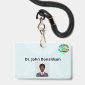 ID企業のと名前のバッジ バッジ (ストラップ付き裏面)