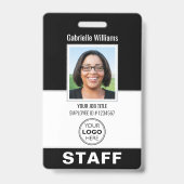 ID写真モダンセキュリティスタッフパス黒カスタム バッジ (表面)