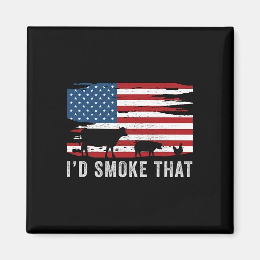 Id煙そのバーベキュー1 マグネット (正面)