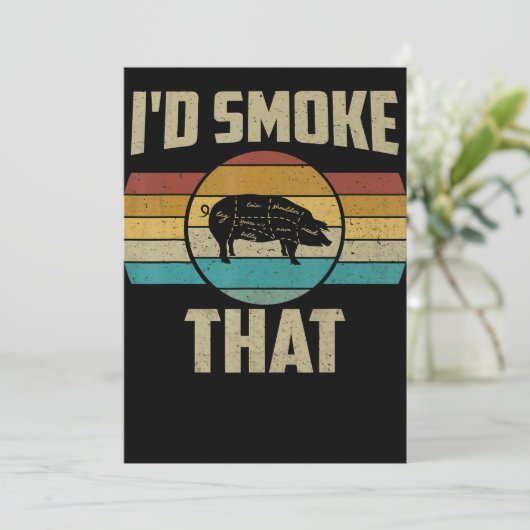 ID煙はおもしろいレトロBBQ豚肉グリルギフト シーズンカード (スタンド正面)