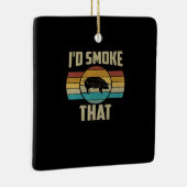 ID煙はおもしろいレトロBBQ豚肉グリルギフト セラミックオーナメント (右)